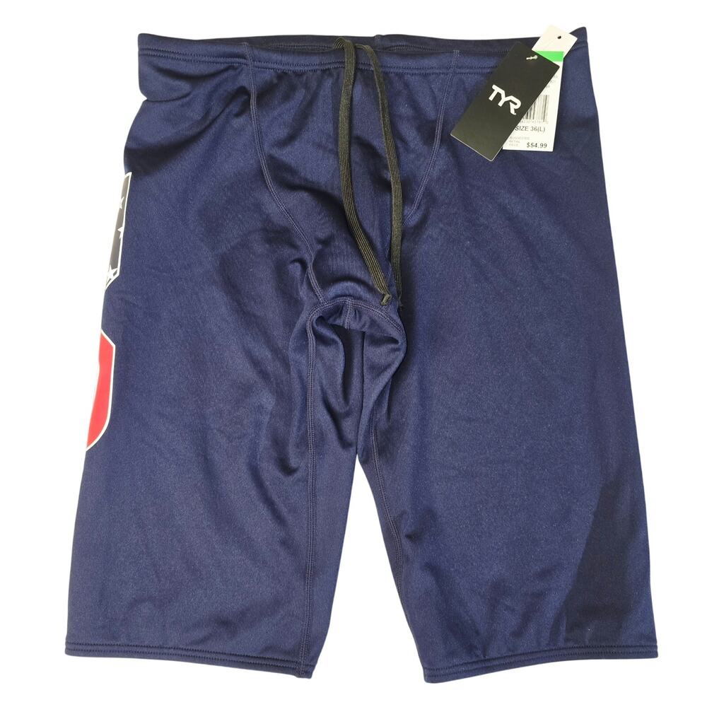 TYR Jammer Swim Shorts Women's Blue Drawstring Athletic Swimwear